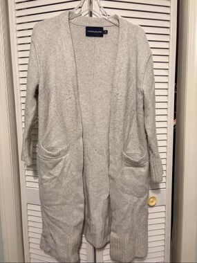 Calvin Klein Light Gray Open Cardigan with Pockets Size M